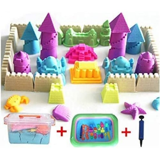 ( 1 kg ) Magic Cotton Sand Play Set with Shaping Tools and Inflatable Mattress